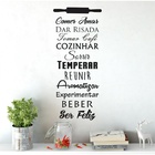 Adesivo De Parede Decorativo Frase Mandamentos Da Cozinha