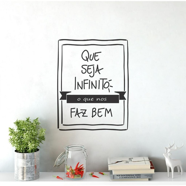 Adesivo De Parede Decorativo Frase Que Seja Infinito