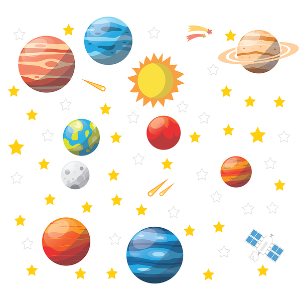 Adesivo De Parede Decorativo Infantil Sistema Solar