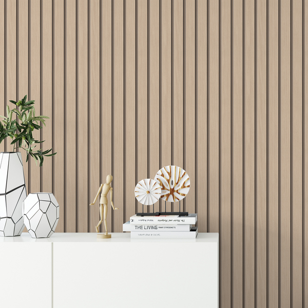 Adesivo De Parede Decorativo Madeira Ripada Linda Quarto 3m