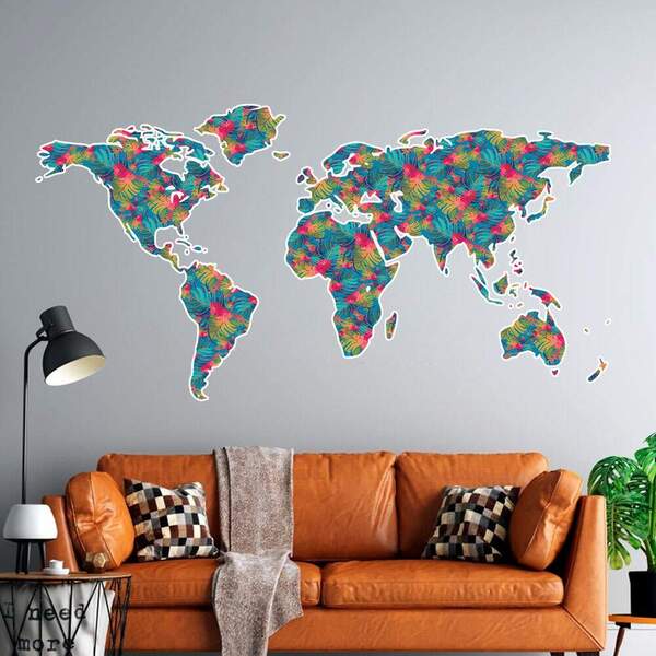 Adesivo De Parede Decorativo Mapa-múndi 06-eg 195x100cm