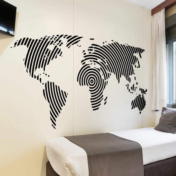 Adesivo De Parede Decorativo Mapa-múndi Circular-m 58x33cm