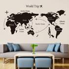 Adesivo De Parede Decorativo Mapa-múndi Viagem-g 90x48cm