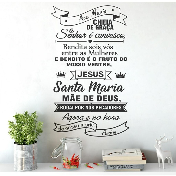 Adesivo De Parede Decorativo Oração Completa Ave Maria