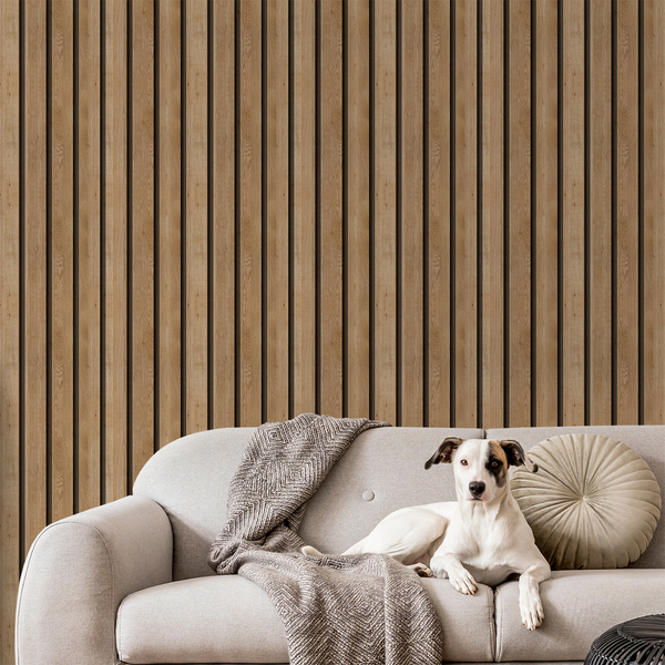 Adesivo De Parede Decorativo Ripado Claro Moderno Lavável  3m