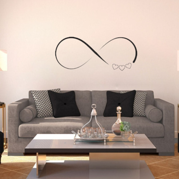 Adesivo De Parede Decorativo Sala Infinito E Corações