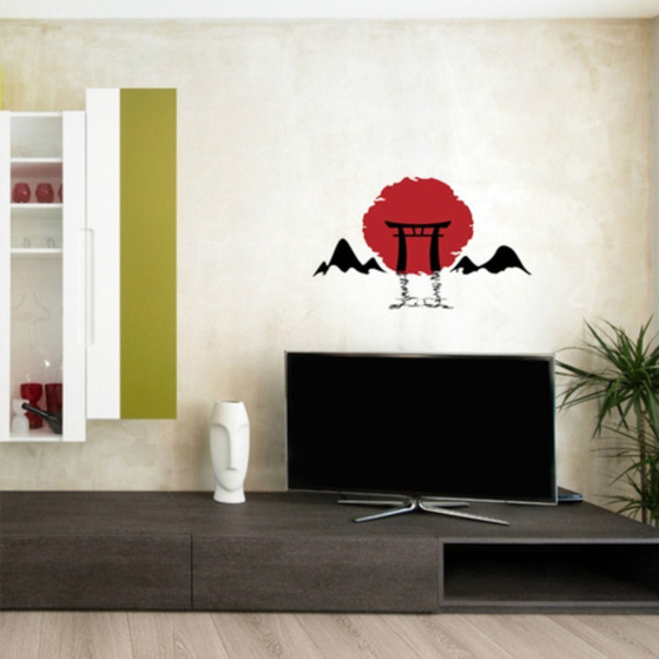 Adesivo De Parede Decorativo Sala Montanhas Japão