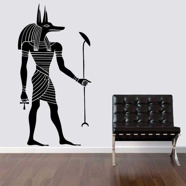 Adesivo De Parede Deus Egipicio Anúbis-g 58x115cm