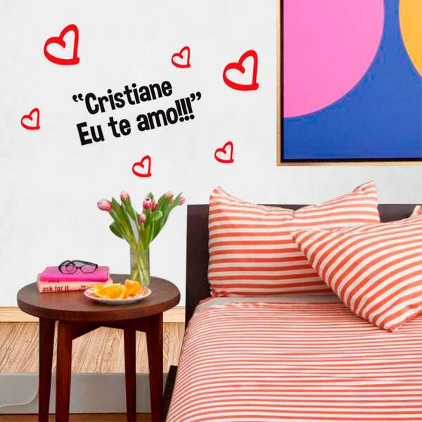 Adesivo De Parede Dia Dos Namorados Eu Te Amo-m 48x45cm