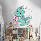 Adesivo De Parede Dinossauro Baby Com Pirulito-g 75x76cm