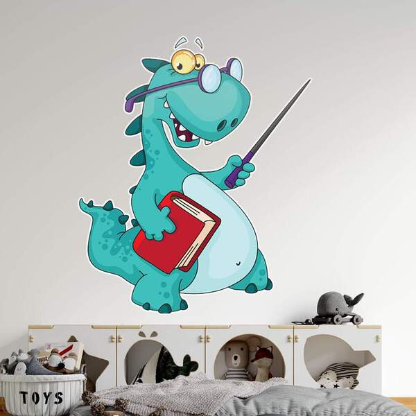 Adesivo De Parede Dinossauro Professor-g 68x82cm
