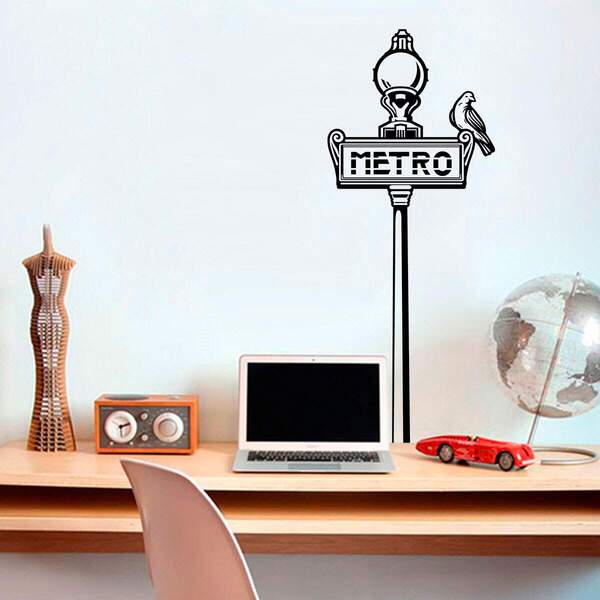 Adesivo De Parede Diversos Placa Metro-m 48x119cm