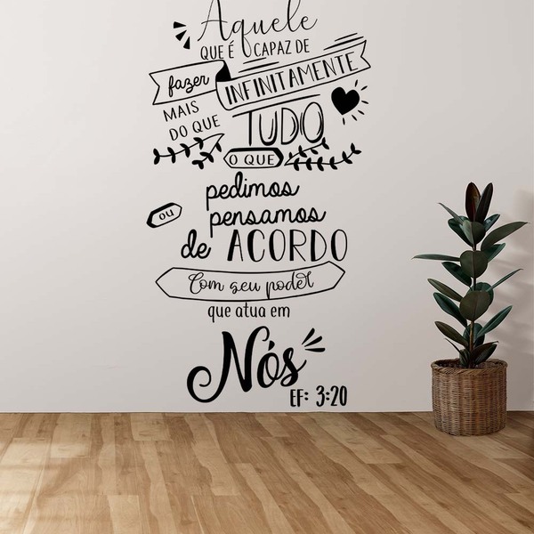 Adesivo De Parede Efésios 3:20 - * Atenção As Medidas * Medid