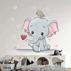 Adesivo De Parede Elefantinha Com Caração-m 65x69cm