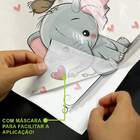Adesivo De Parede Elefantinha Com Caração-p 55x58cm