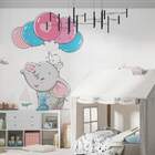 Adesivo De Parede Elefantinho Com Balões -eg 85x62cm