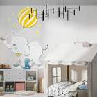 Adesivo De Parede Elefantinho Segurando Balão-g 75x54cm