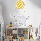 Adesivo De Parede Elefantinho Segurando Balão-p 55x40cm