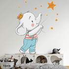 Adesivo De Parede Elefantinho Segurando Estrelas-es 100x85cm