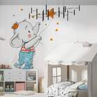 Adesivo De Parede Elefantinho Segurando Estrelas-es 100x85cm