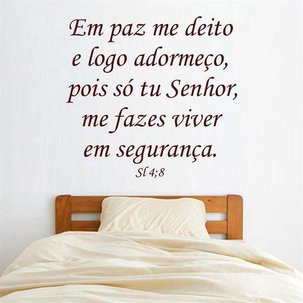 Adesivo De Parede Em Paz Me Deito...-p 50x50cm