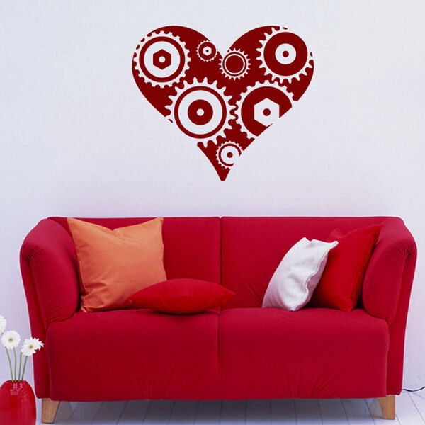 Adesivo De Parede - Engrenagens Do Coração - 012rmm