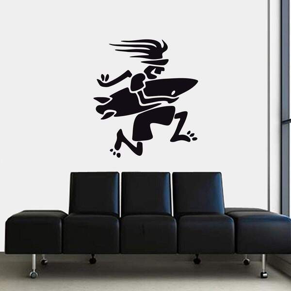 Adesivo De Parede Esporte Surf Surfista 2-p 48x47cm