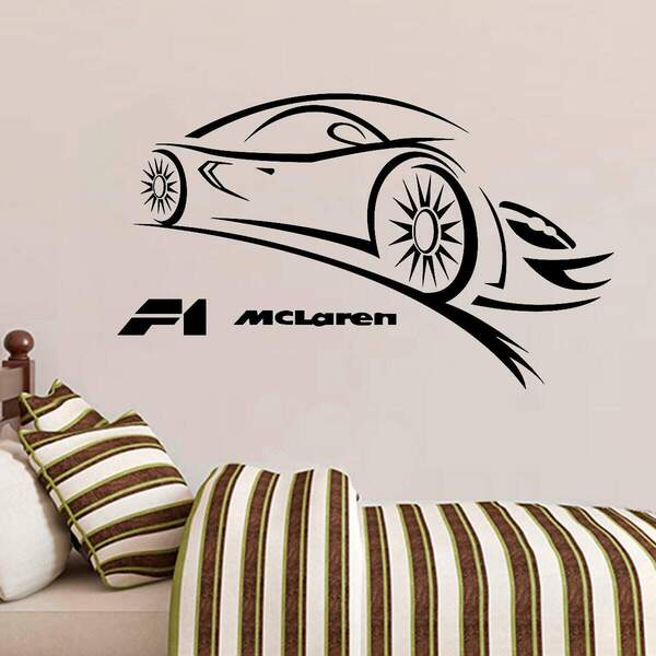 Adesivo De Parede Esportes Mclaren F1 Corrida-m 58x33cm
