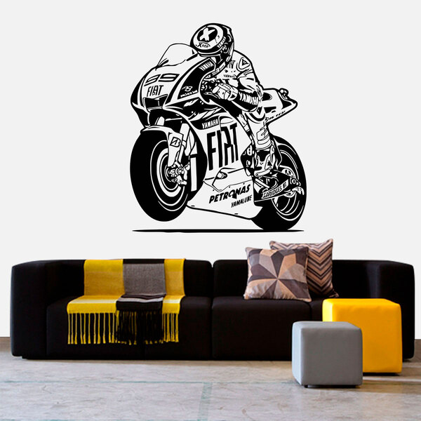 Adesivo De Parede Esportes Moto De Corrida-eg 68x80cm
