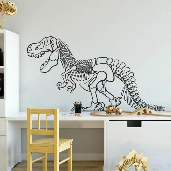 Adesivo De Parede Esqueleto De Dinossauro-p 48x89cm