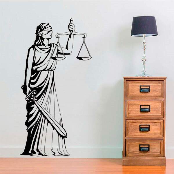 Adesivo De Parede Estatua Da Justiça-p 50x95cm