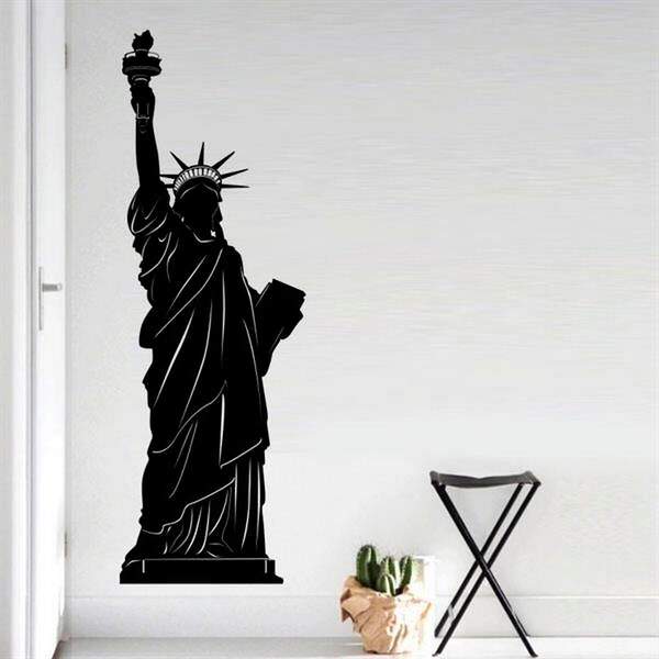 Adesivo De Parede Estátua Da Liberdade Silhueta-g 50x140cm