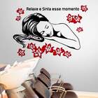 Adesivo De Parede Estética Frase Relaxa-es 140x98cm