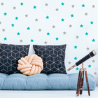 Adesivo de Parede Estrelas Cinza e Turquesa 162un