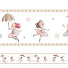 Adesivo De Parede Faixa Bailarinas Detalhes Bege