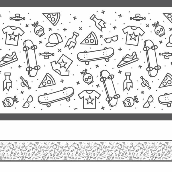 Adesivo De Parede Faixa Decorativa Infantil Skate 5mx10cm