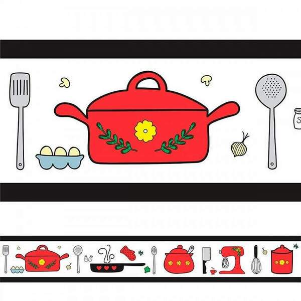 Adesivo De Parede Faixa Itens De Cozinha