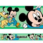 Adesivo De Parede Faixa Mickey Baby Verde Com Nome