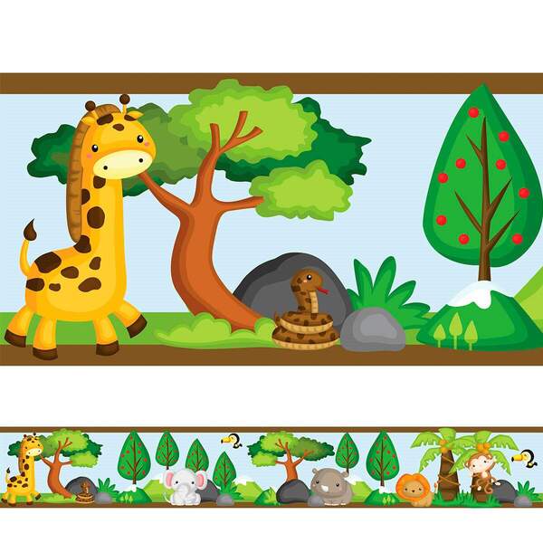 Adesivo De Parede Faixa Safári Infantil 2