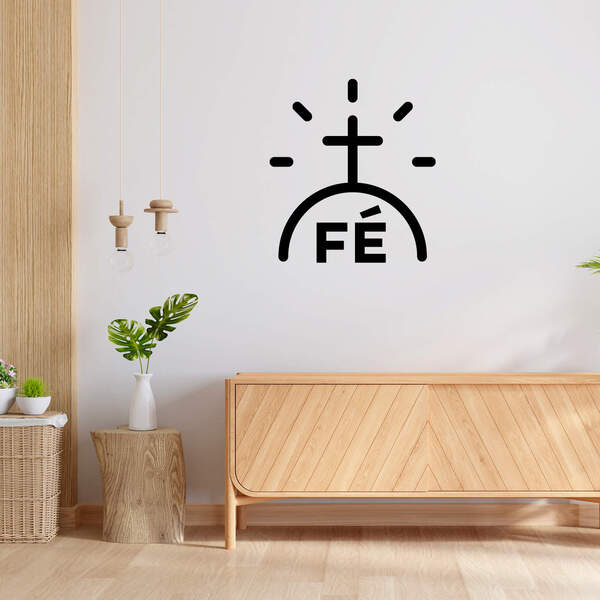 Adesivo De Parede Fé Cruz Decoração Altar Sala