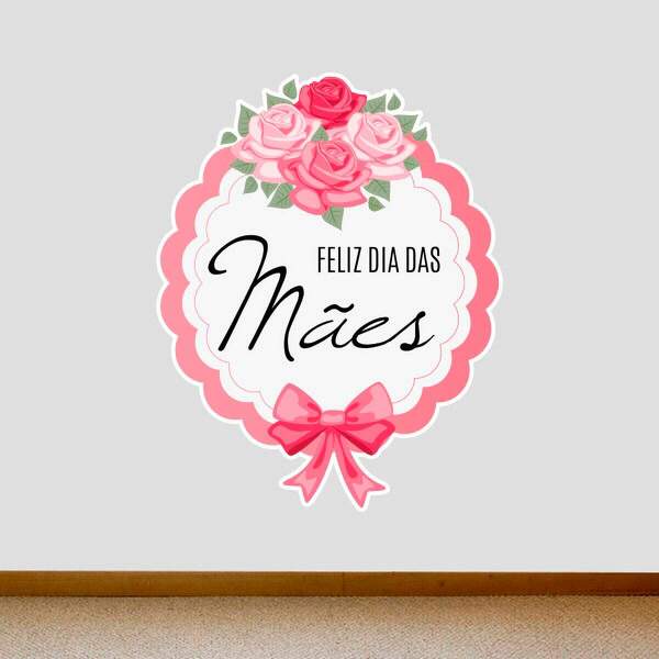 Adesivo De Parede Feliz Dia Das Mães 3-g 65x82cm