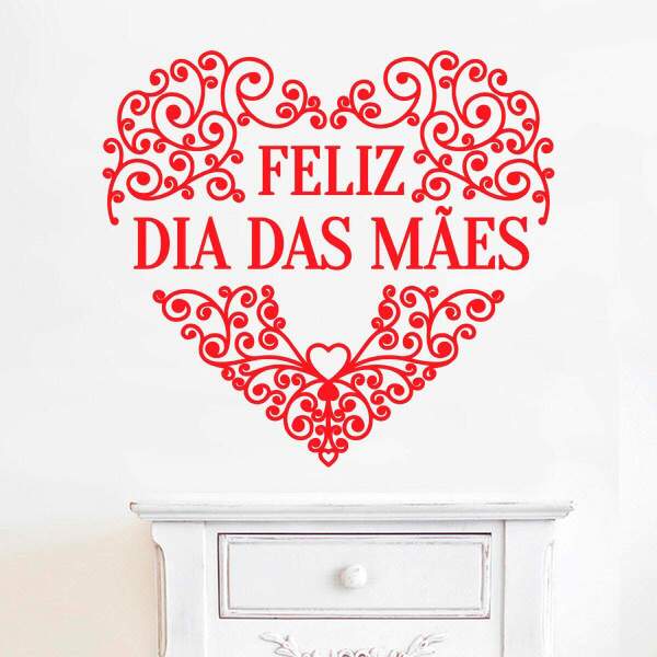 Adesivo De Parede Feliz Dia Das Mães 6-g 75x70cm