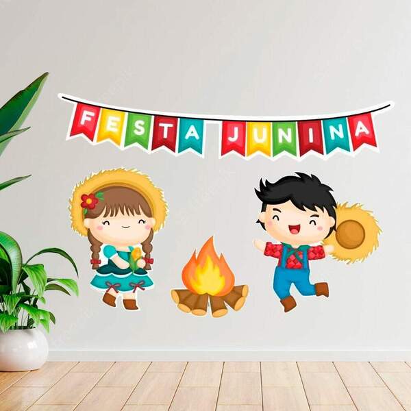 Adesivo De Parede Festa Junina-g 75x113cm