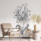 Adesivo De Parede Flor Contemporâneo Preto E Branco- 188x100