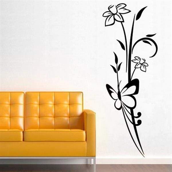 Adesivo De Parede Floral 15 Floral Borboleta-m 37x104cm