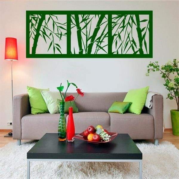 Adesivo De Parede Floral 24 (bambu Em Quadros)-g 50x130cm