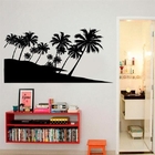 Adesivo De Parede Floral 31 (ilha De Coqueiros)-m 100x50cm