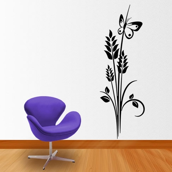 Adesivo De Parede Floral 39 (borboleta)-g 50x150cm