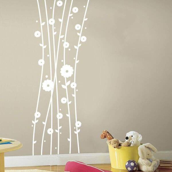 Adesivo De Parede Floral 98-p 70x30cm