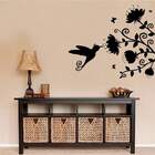 Adesivo De Parede Floral Com Beija Flor-m 56x50cm